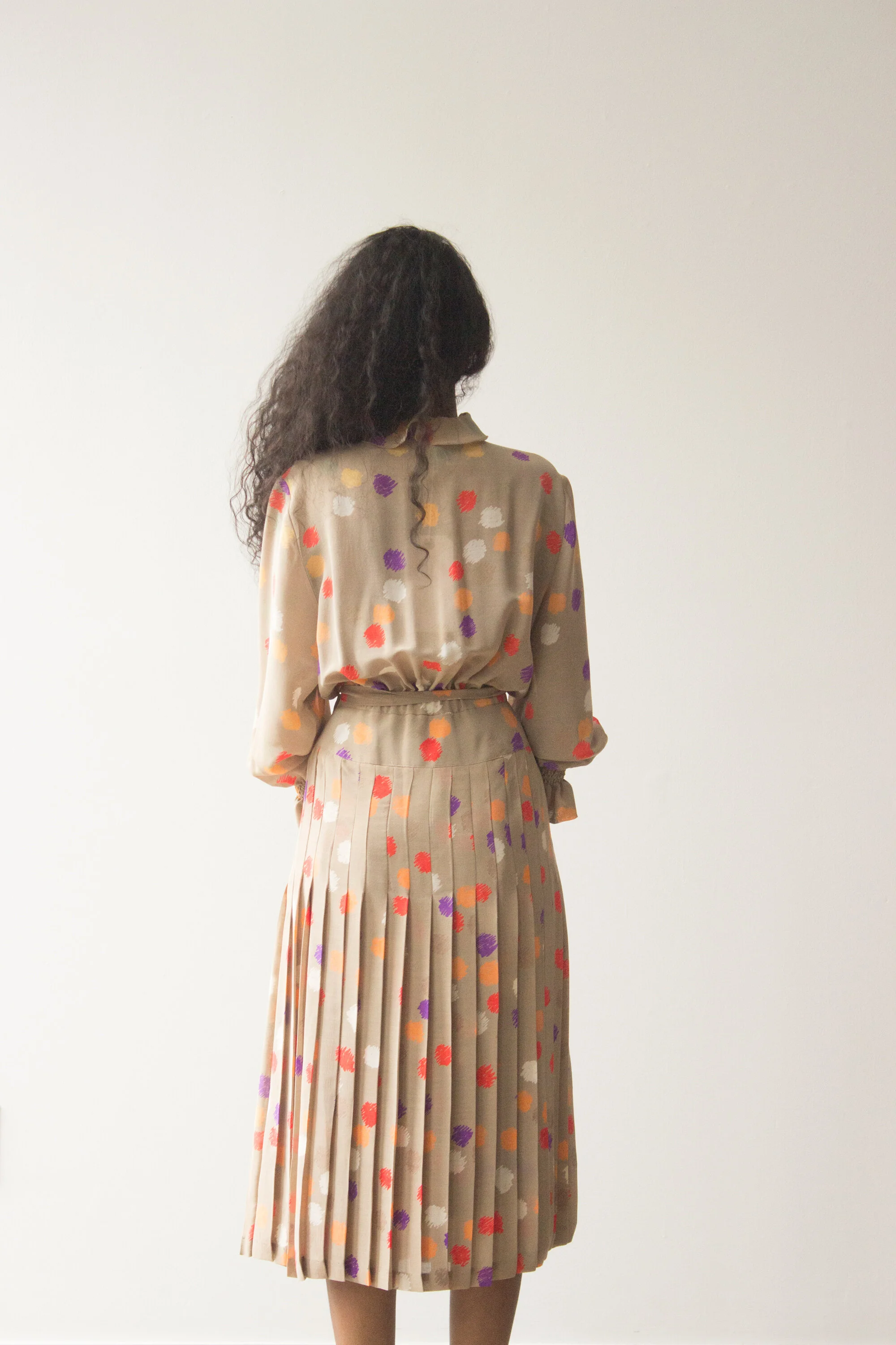 1980s Christian Dior Silk and Cotton Dot Print Set — Wayward 1980s Christian Dior Silk and Cotton Dot Print Set — Wayward